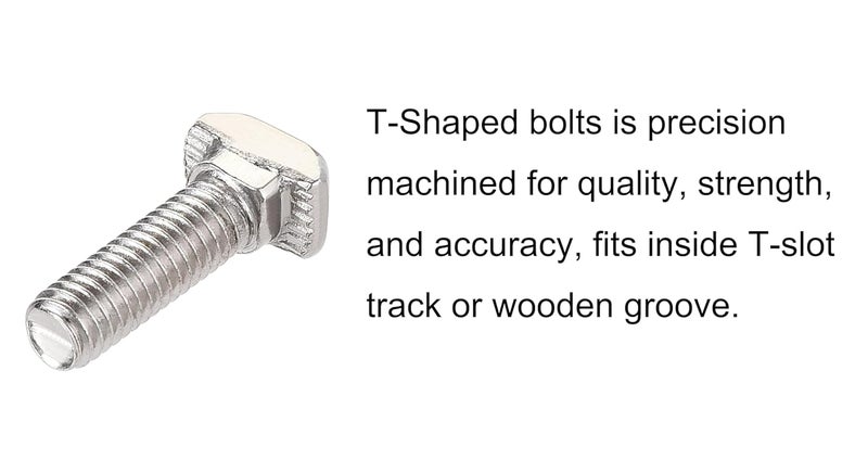 NACX M6 x 16mm T-Slot Drop-in Stud Sliding Bolts, Carbon Steel Hammer Head Bolt T Screw, T-Bolt T Shape Stud Sliding Screw for 30 Series Aluminum Profile, 25PCS - Image 3